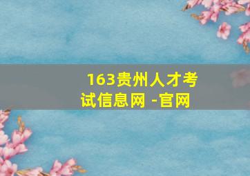 163贵州人才考试信息网 -官网